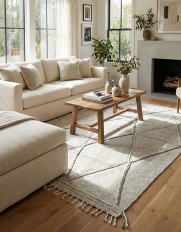 6' 5 x 10' Hand Knotted Moroccan Wool Rug