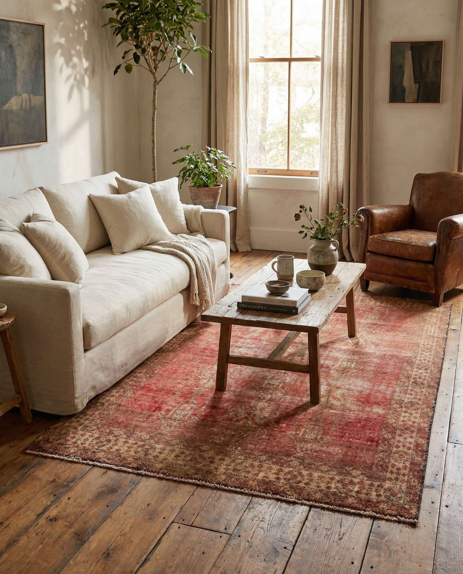 4' 4 x 7' 2 Hand Knotted Ultra Vintage Persian Wool Rug