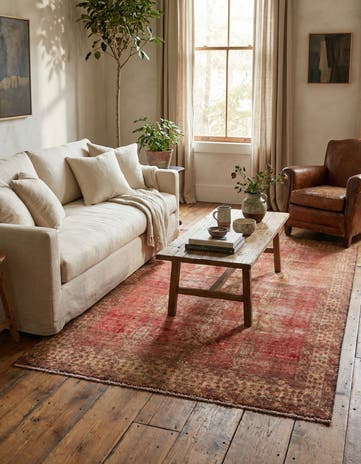 4' 4 x 7' 2 Hand Knotted Ultra Vintage Persian Wool Rug
