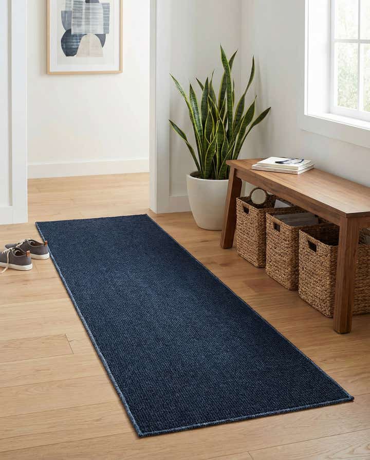 2' x 6' 1 Easy-Clean Solid Indoor / Outdoor Runner Rug