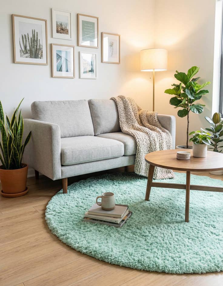 Detail image of 5' x 5' Infinity Shag Round Rug