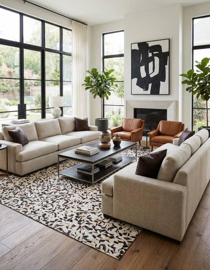 Detail image of 8' 1 x 9' 10 Cowhide Stocks Rug