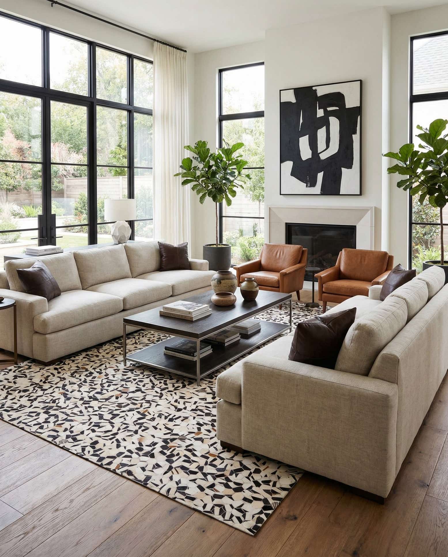 8' 1 x 9' 10 Cowhide Stocks Rug