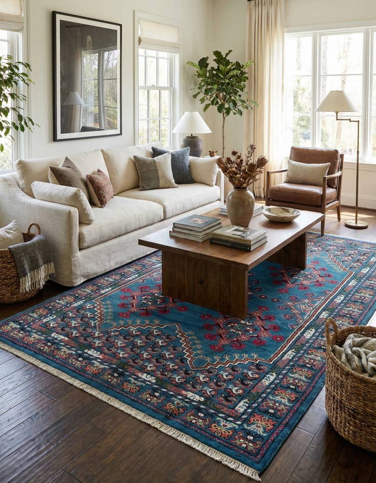 Detail image of 6' 7 x 10' 5 Hand Knotted Moroccan Wool Rug