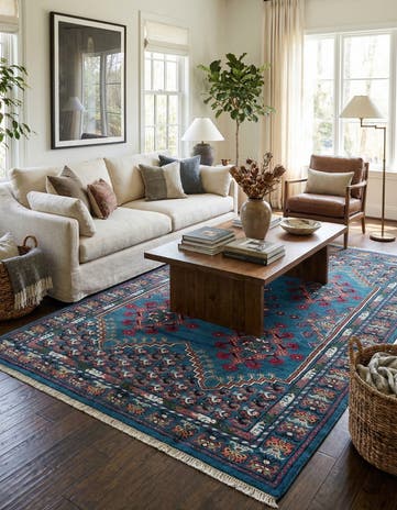 6' 7 x 10' 5 Hand Knotted Moroccan Wool Rug
