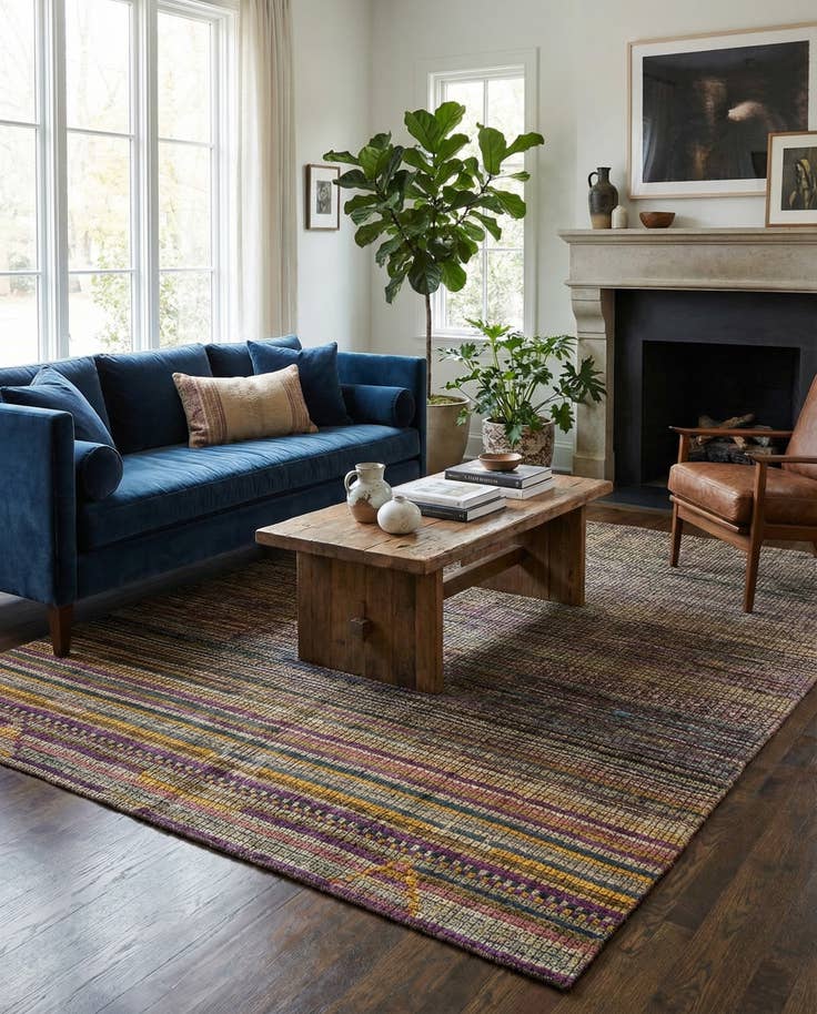 Detail image of 7' 8 x 9' 10 Hand Knotted Moroccan Wool Rug