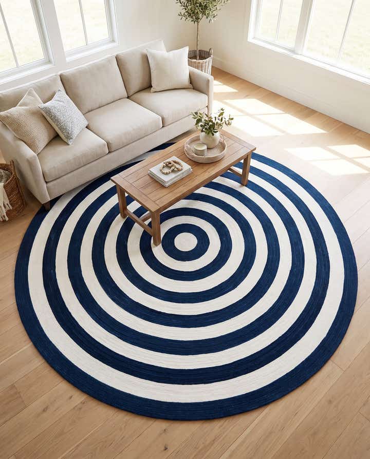 7' 10 x 7' 10 Easy-Clean Eco Verse Washable Indoor / Outdoor Round Rug