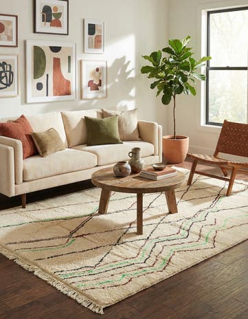 6' 7 x 10' Hand Knotted Moroccan Wool Rug