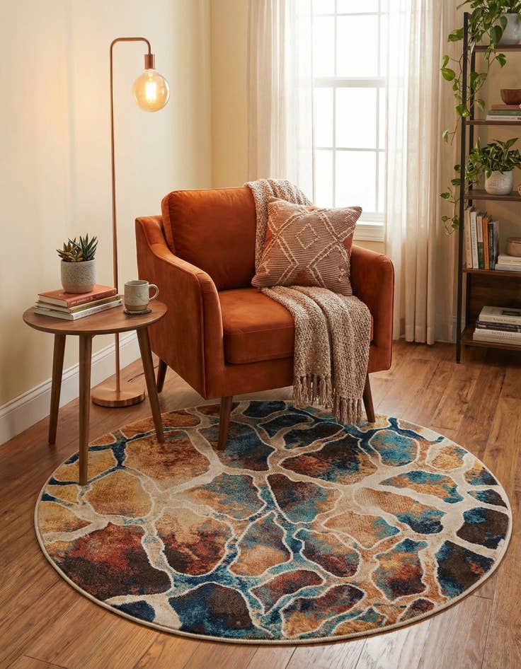 Detail image of  3' 3 x 3' 3 Gossamer Round Rug