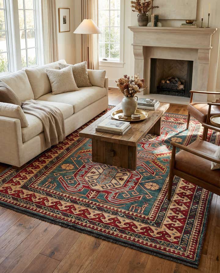 5' 2 x 6' 4 Hand Knotted Kazak Wool Rug