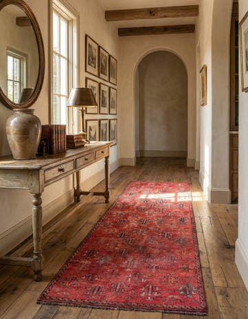 3' 10 x 7' 10 Hand Knotted Ultra Vintage Persian Wool Runner Rug