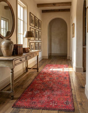 3' 10 x 7' 10 Hand Knotted Ultra Vintage Persian Wool Runner Rug