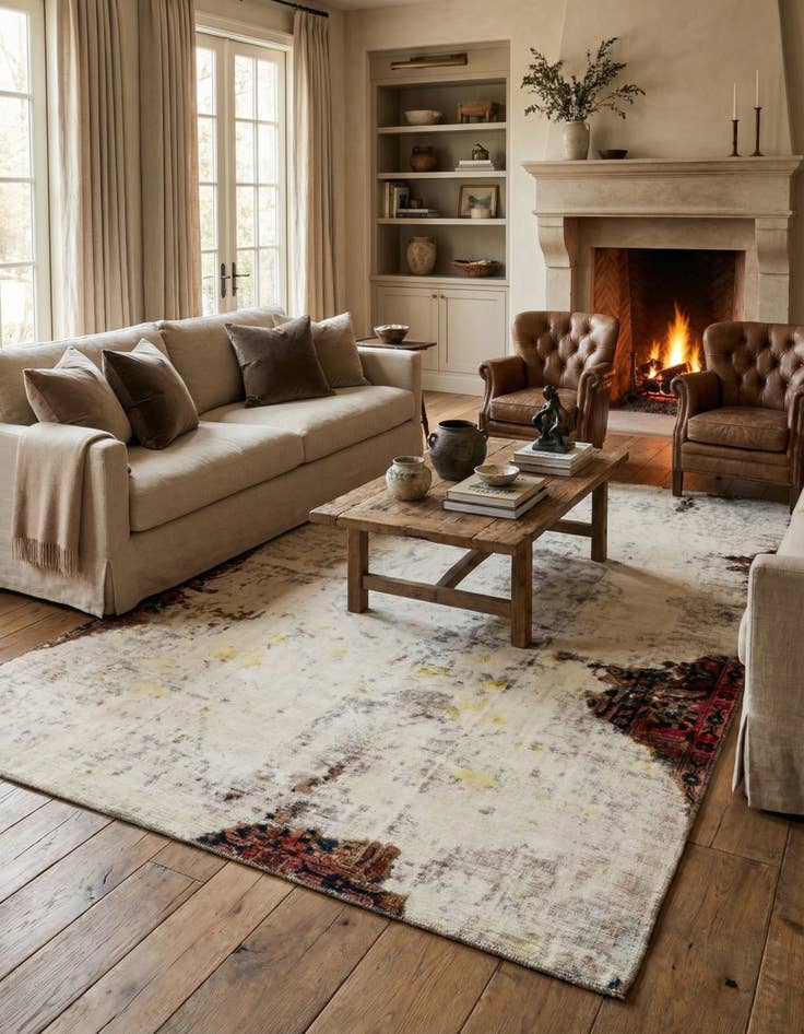 Detail image of 6' x 9' 3  Hand Knotted Ultra Vintage Persian Wool Rug