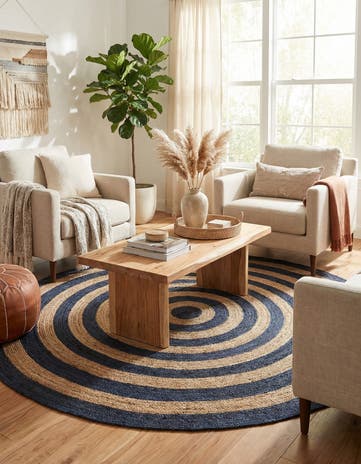 10' x 10' Handmade Braided Jute Round Rug