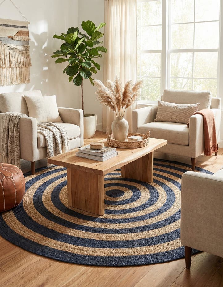 10' x 10' Handmade Braided Jute Round Rug