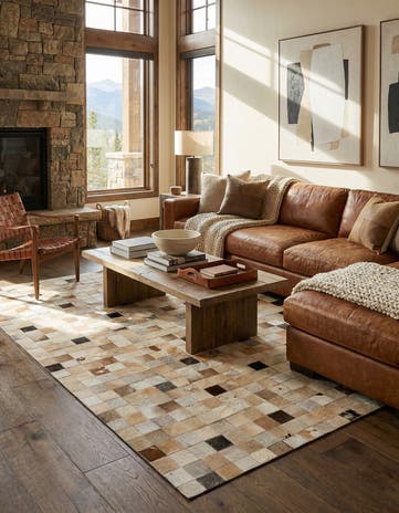 5' 1 x 8' 1 Cowhide - Patchwork Rug