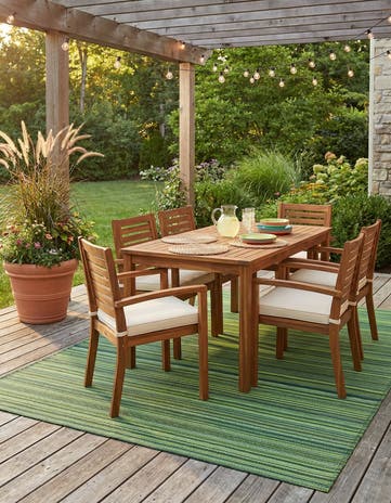 Green Easy-Clean Vista Breeze Indoor / Outdoor Rug