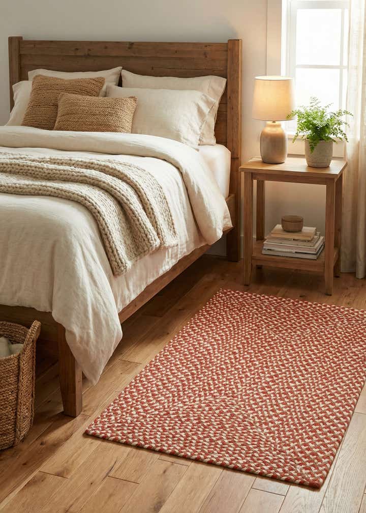 2' x 3' 1 Handmade Tweed Braided Jute Rug