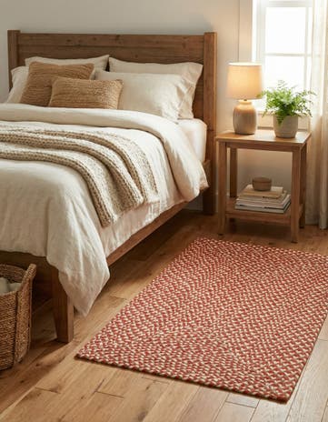 2' x 3' 1 Handmade Tweed Braided Jute Rug