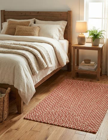 2' x 3' 1 Handmade Tweed Braided Jute Rug