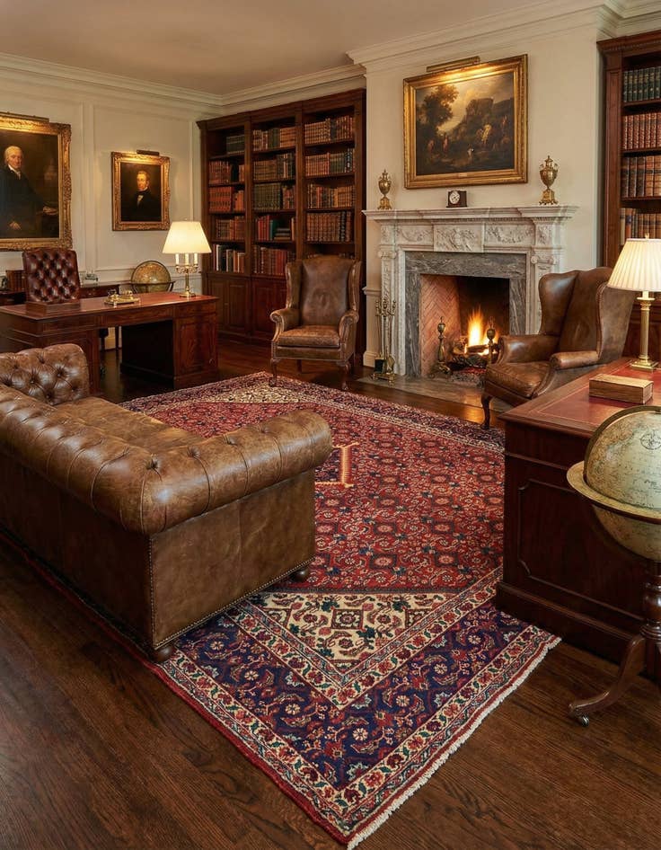 Detail image of 9' 9 x 13' 2  Hand Knotted Farahan Persian Wool Rug