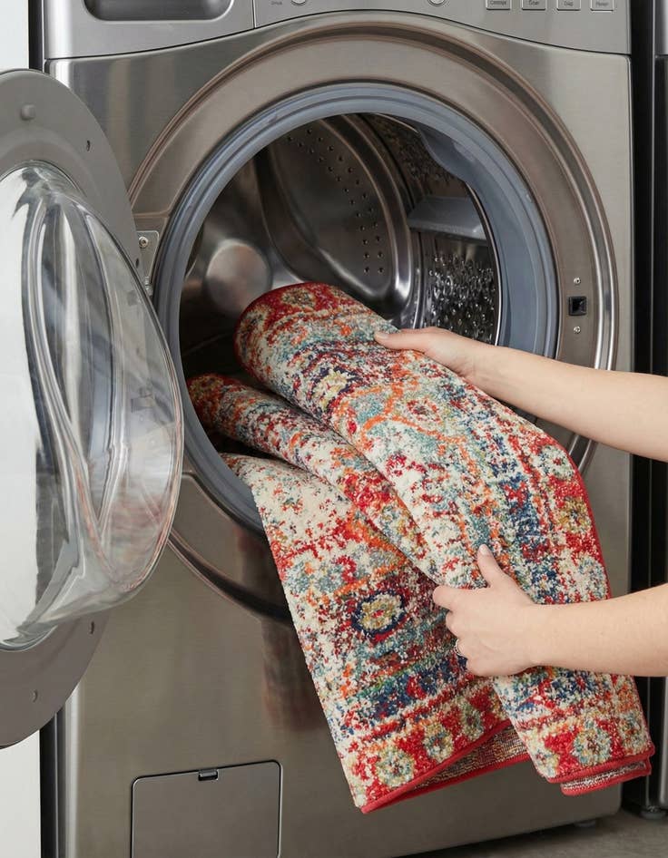 Detail image of 2' 2 x 6' 9  Washable Santa Fe Runner Rug