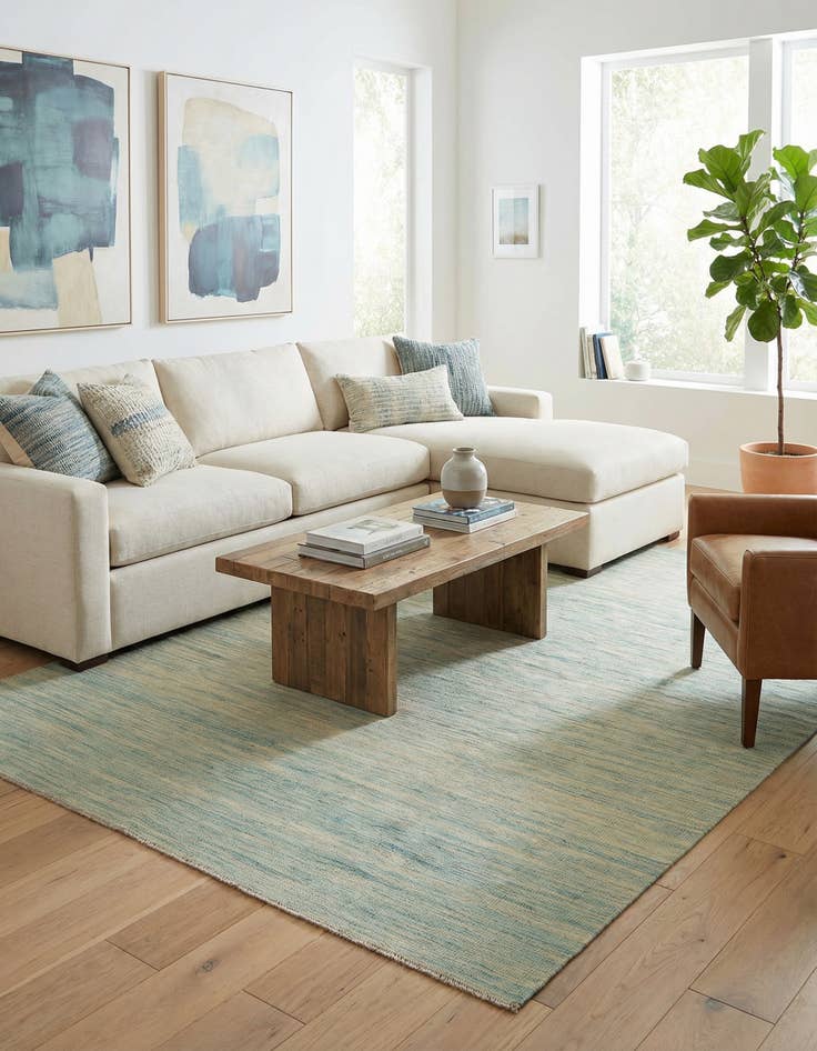 Detail image of 6' 5 x 9' 8  Hand Woven Kilim Modern Wool Rug