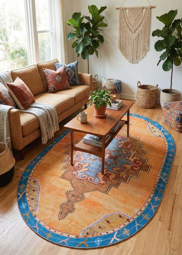 5' x 8' Washable Timeless Oval Rug