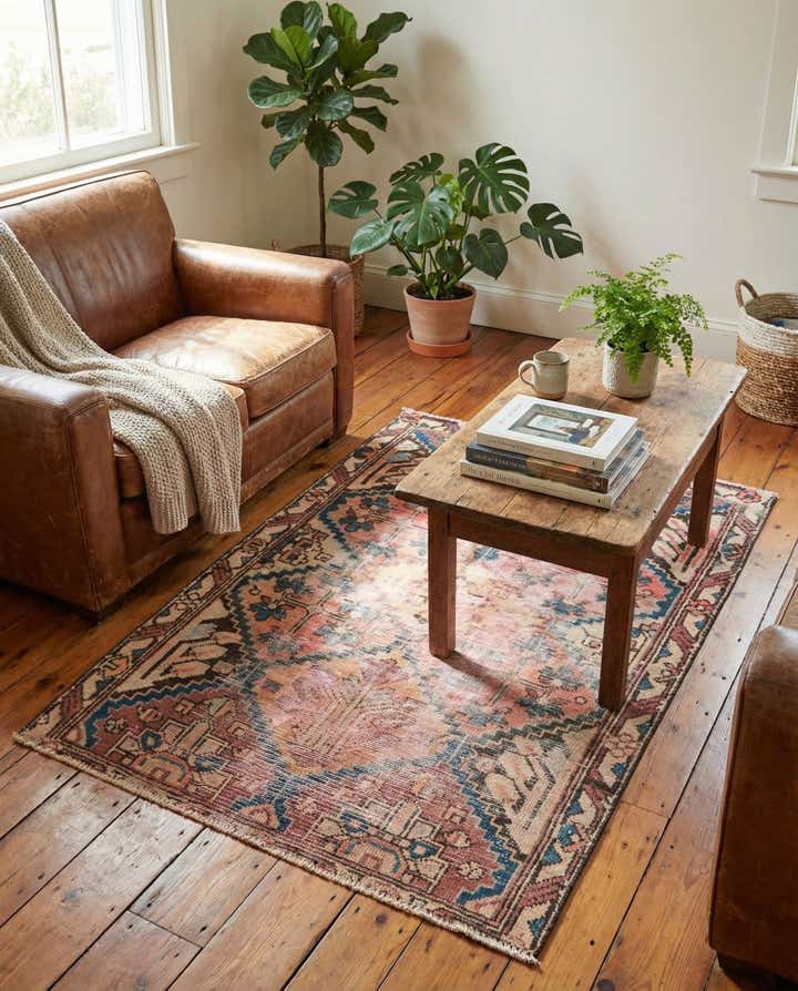 3' 5 x 4' 8 Hand Knotted Ultra Vintage Persian Wool Rug