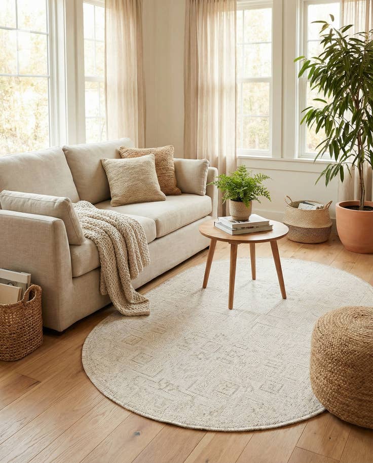 Detail image of 3' x 5' 3 Easy-Clean Aztec Indoor / Outdoor Oval Rug