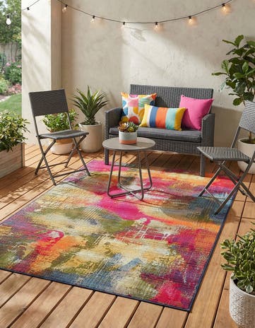 4' x 6' Easy-Clean Modern Indoor / Outdoor Rug