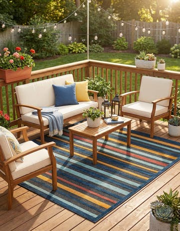 7' 10 x 7' 10 Easy-Clean Belize Indoor / Outdoor Square Rug