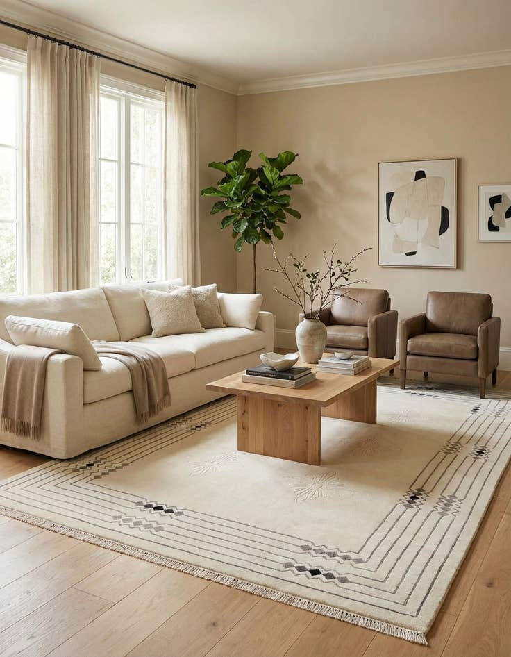 Detail image of  5' 7 x 7' 10  Hand Knotted Darya Wool Rug