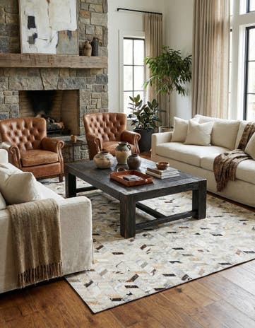5' 4 x 7' 7 Cowhide Stocks Rug
