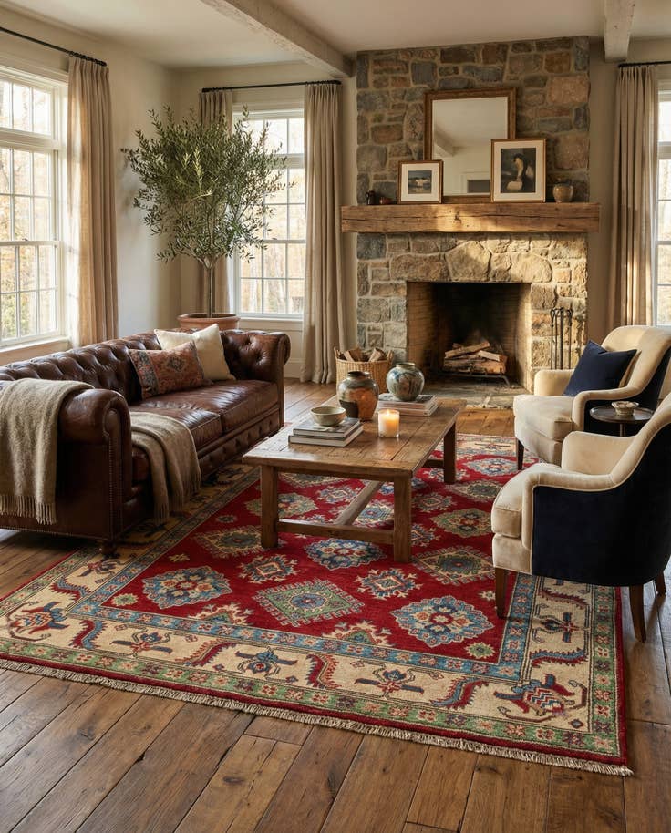 Detail image of 5' x 6' 10 Hand Knotted Kazak Rug