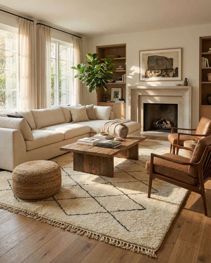 6' 10 x 10' Hand Knotted Moroccan Wool Rug