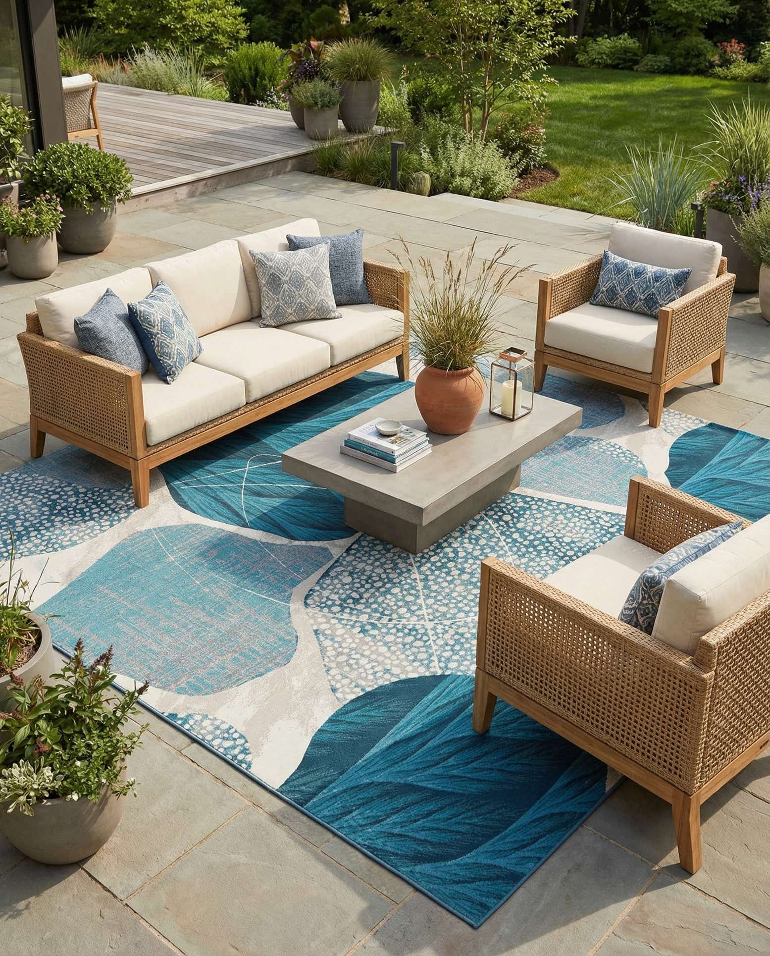 9' x 12' Easy-Clean Modern Indoor / Outdoor Rug