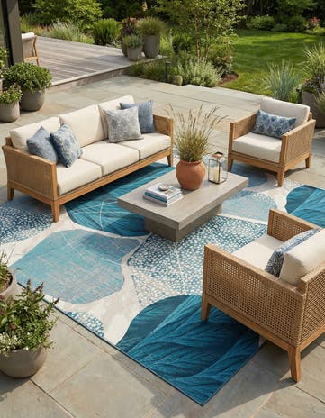 9' x 12' Easy-Clean Modern Indoor / Outdoor Rug