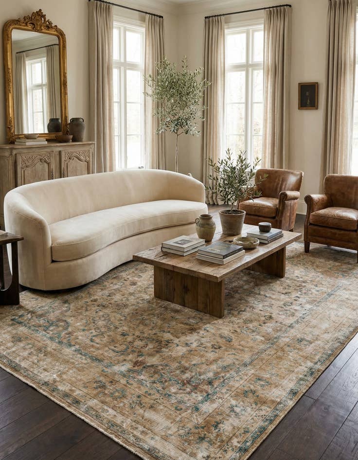 Detail image of 8' 1 x 10' 9  Hand Knotted Ultra Vintage Persian Wool Rug