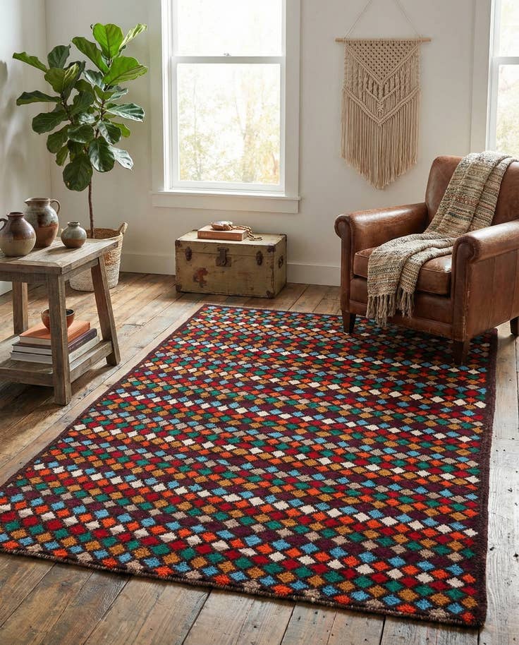 Detail image of 4' x 5' 9 Hand Knotted Balouch Wool Rug