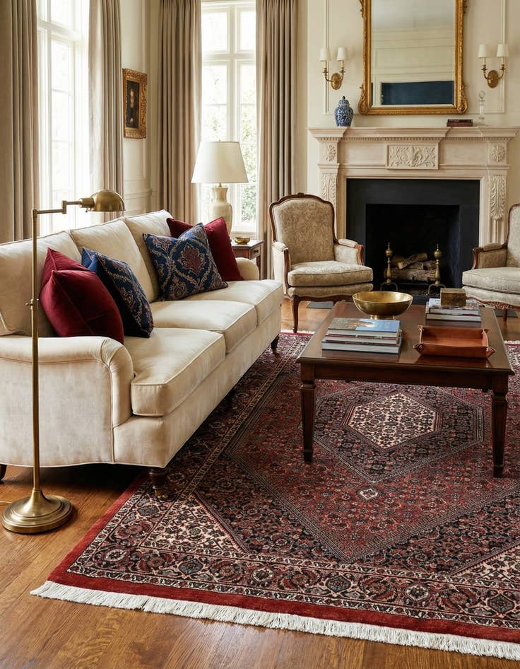 Detail image of 2' 8 x 3' 3  Hand Knotted Afshar Persian Wool Square Rug