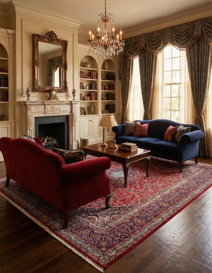 Detail image of 9' 6 x 12' 10  Hand Knotted Mashad Persian Wool Rug