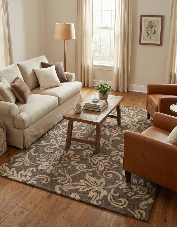 Detail image of 5' x 8' Agra Wool Rug