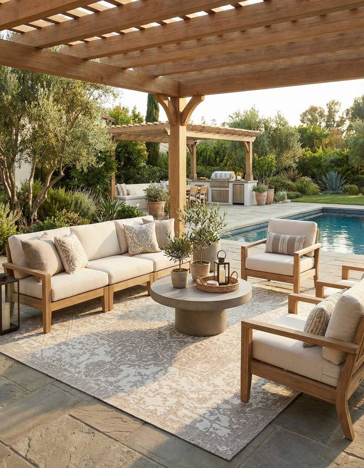 Detail image of 13' x 13'  Washable Jill Zarin Dubai Indoor / Outdoor Square Rug