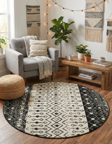 6' x 6' Moroccan Trellis Round Rug