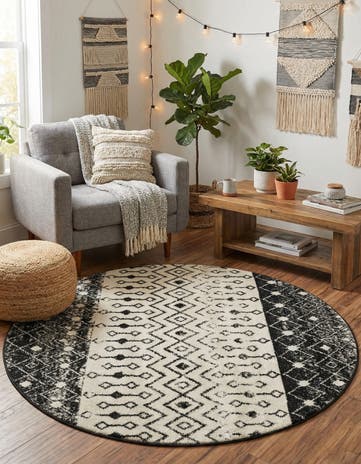 6' x 6' Moroccan Trellis Round Rug