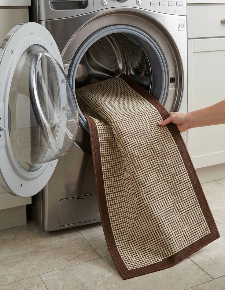 Detail image of 2' 7 x 12'  Washable Border Indoor / Outdoor Runner Rug