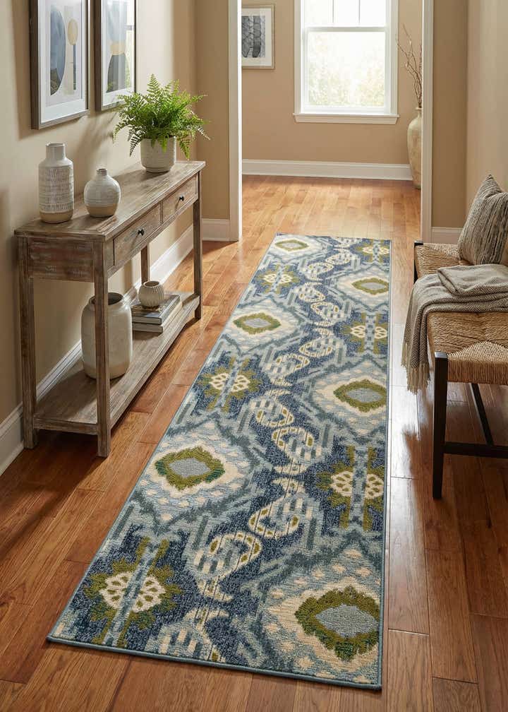 2' 7 x 12' Easy-Clean Modern Indoor / Outdoor Runner Rug