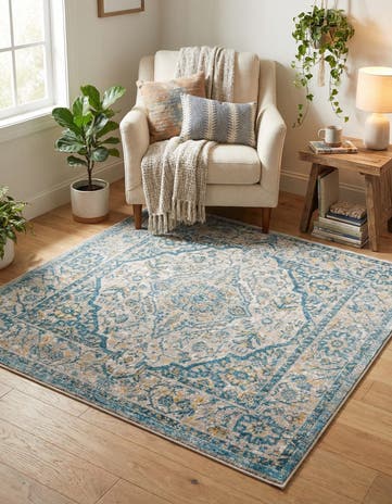 Light Gray Lola Square Rug