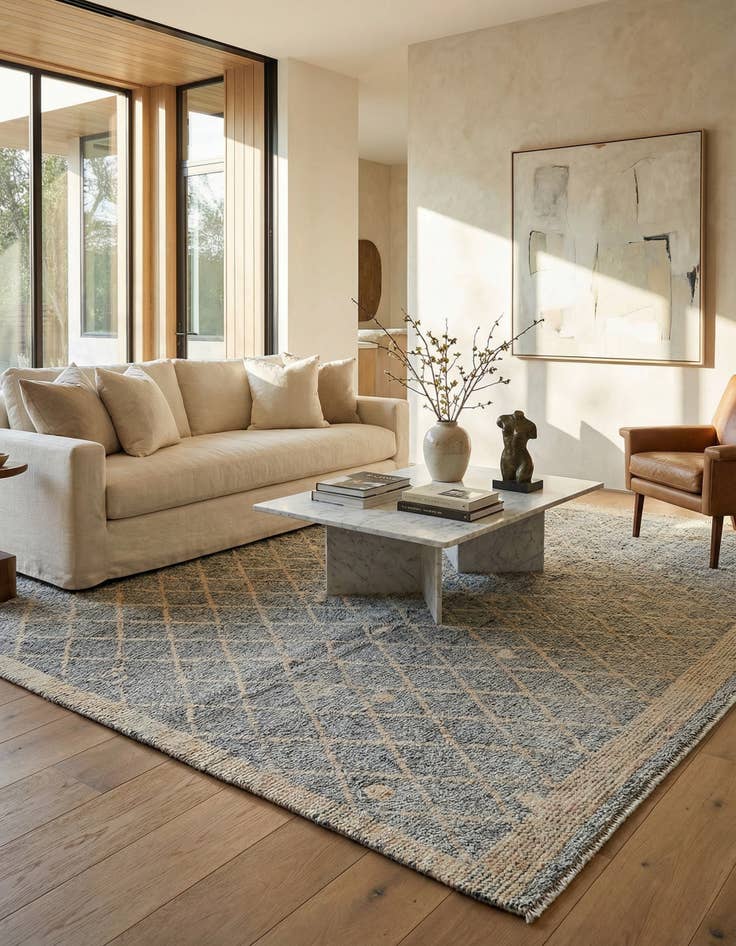 Detail image of 7' 10 x 9' 10  Hand Knotted Darya Wool Rug